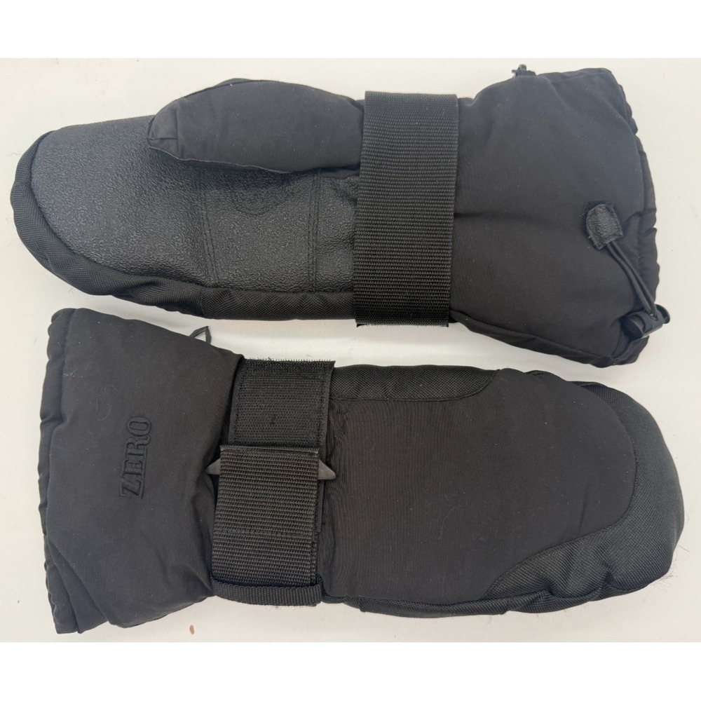 Vintage ZERO 90s Ski Snowboard Mittens Black Featherlite Insulated | Men's Small - Picture 8 of 15